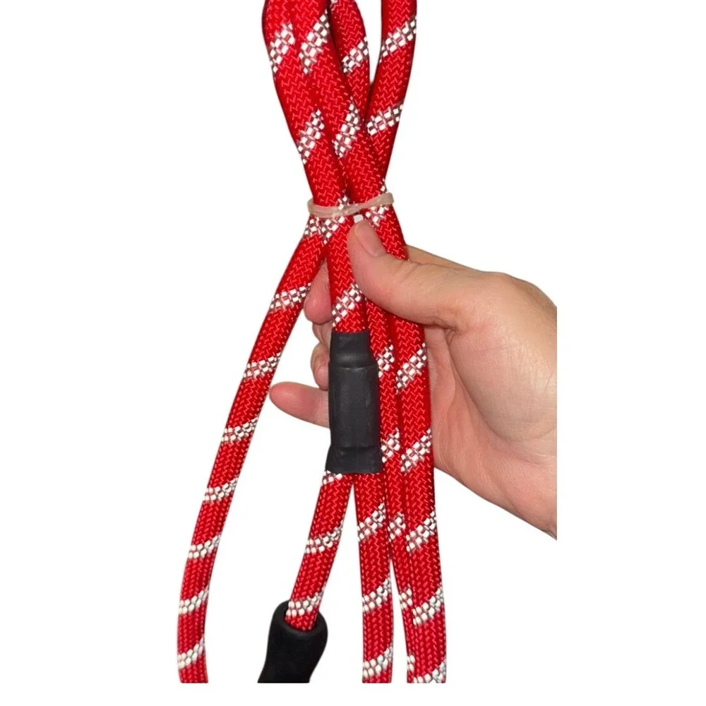 Braided Rope Dog Leash Youly 6 FT Red Reflective Soft Comfort Grip Snap New‎